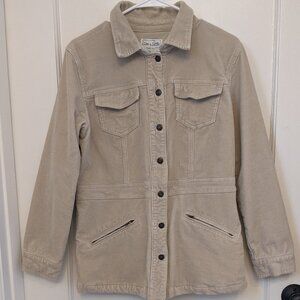 Live A Little Beige Corduroy Jacket Medium Cotton Stretch